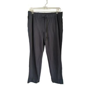 J JIll Cropped Pants Womens M Petite Blue Knit Elastic Waist Drawstring Cuffed